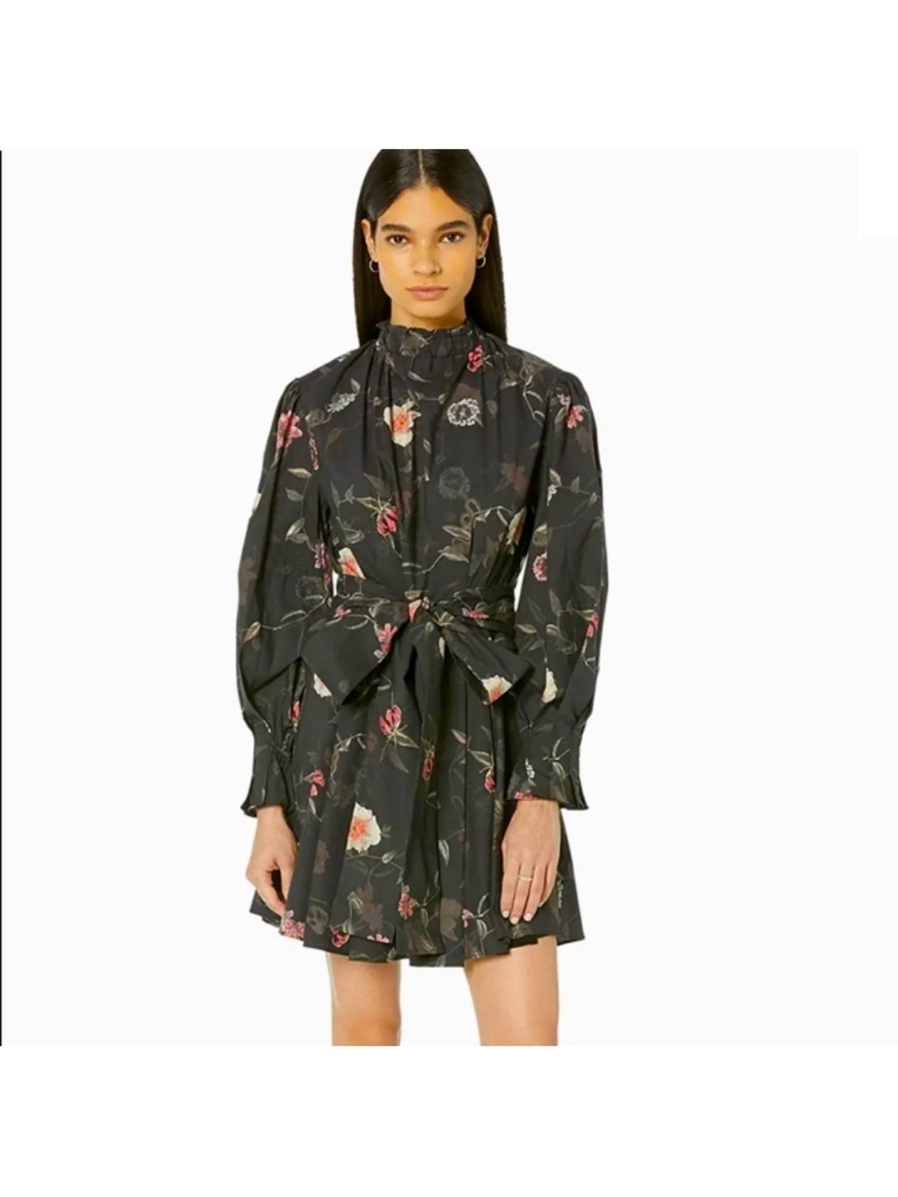 NWT Women’s AllSaints Luna Kaneshon black floral mini dress - US size 8